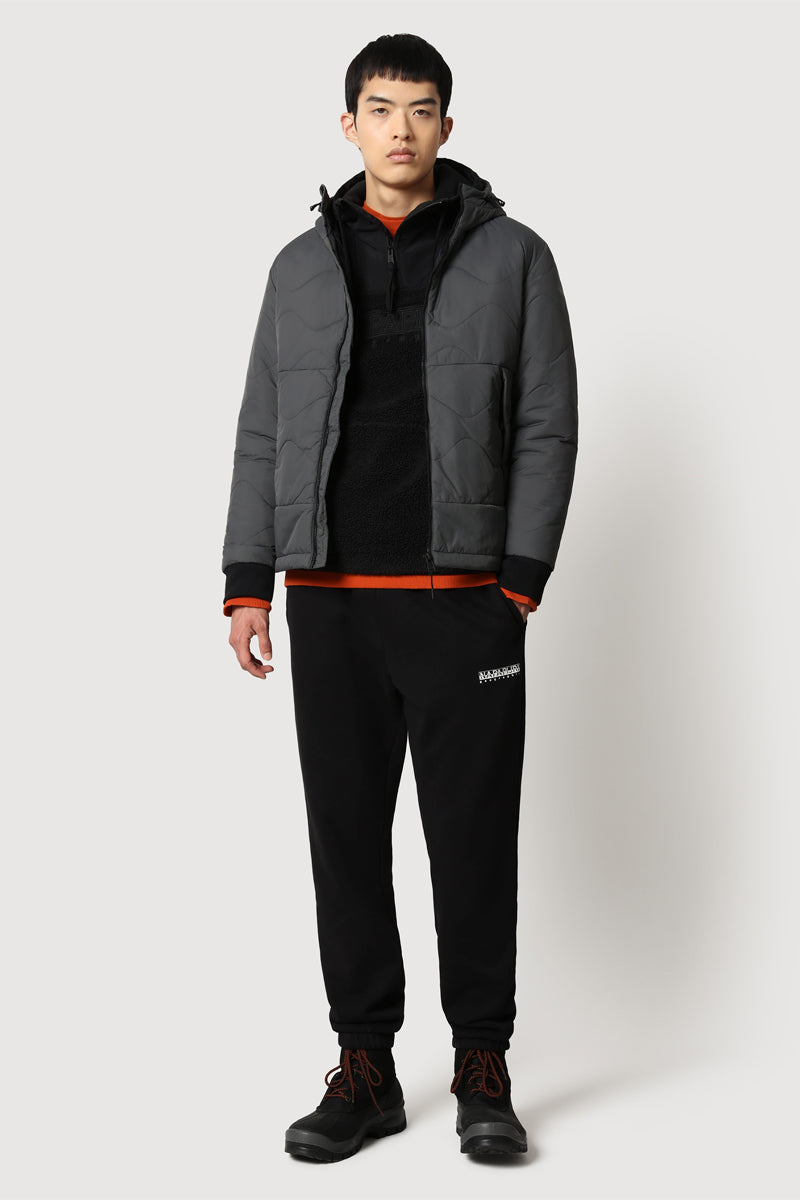A-Circular Puffer 1 Hooded Jacket Dark Grey - Men