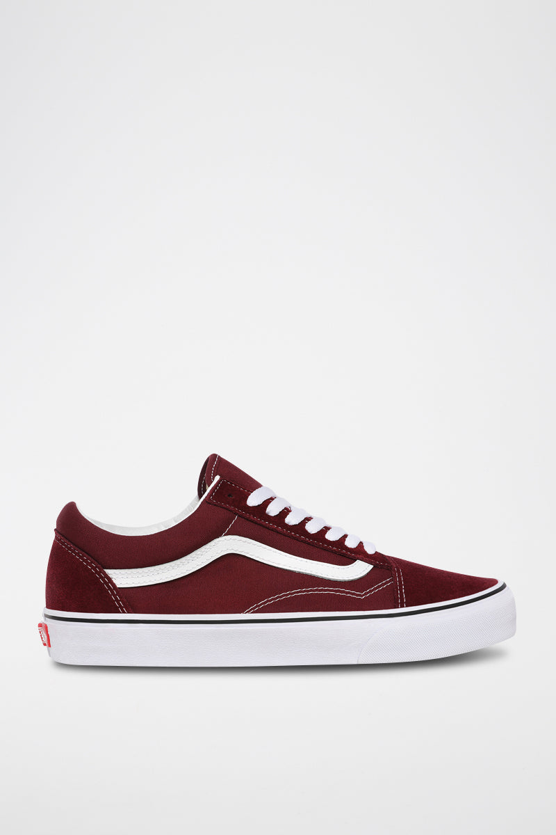 Baskets En Cuir Old Skool Bordeaux - Mixte