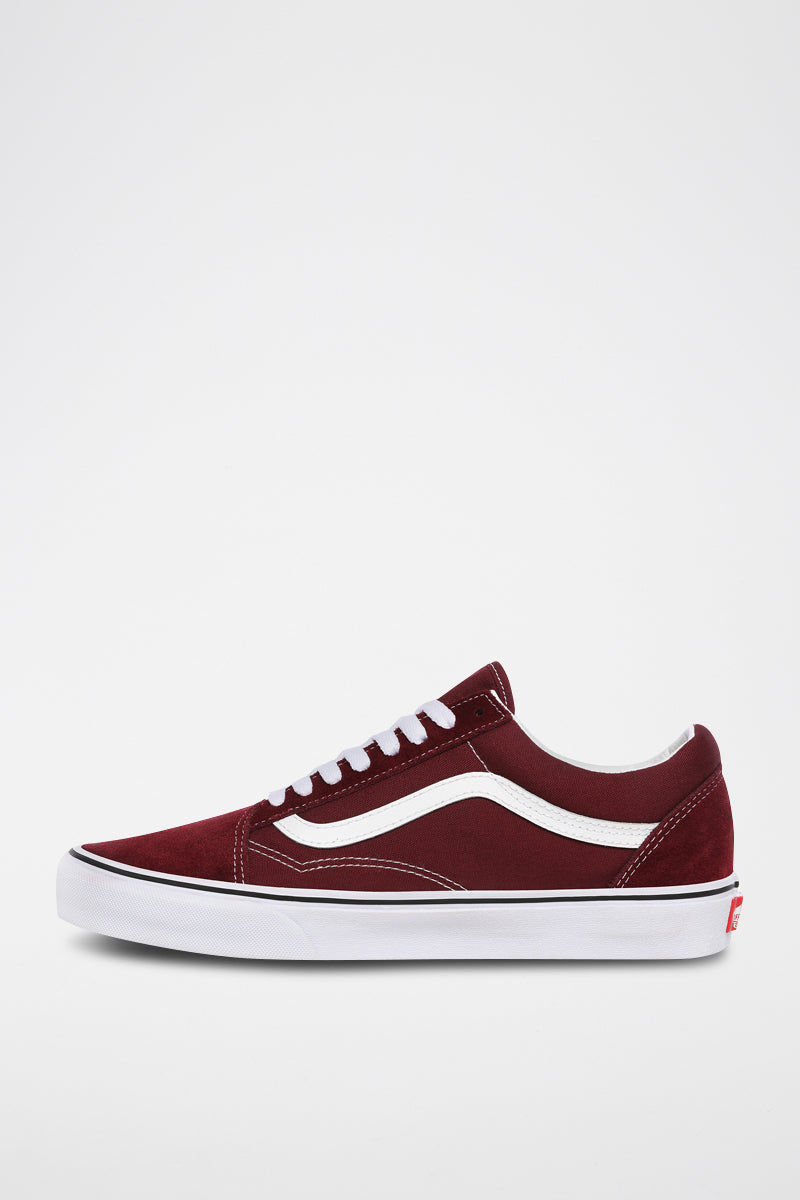 Baskets En Cuir Old Skool Bordeaux - Mixte
