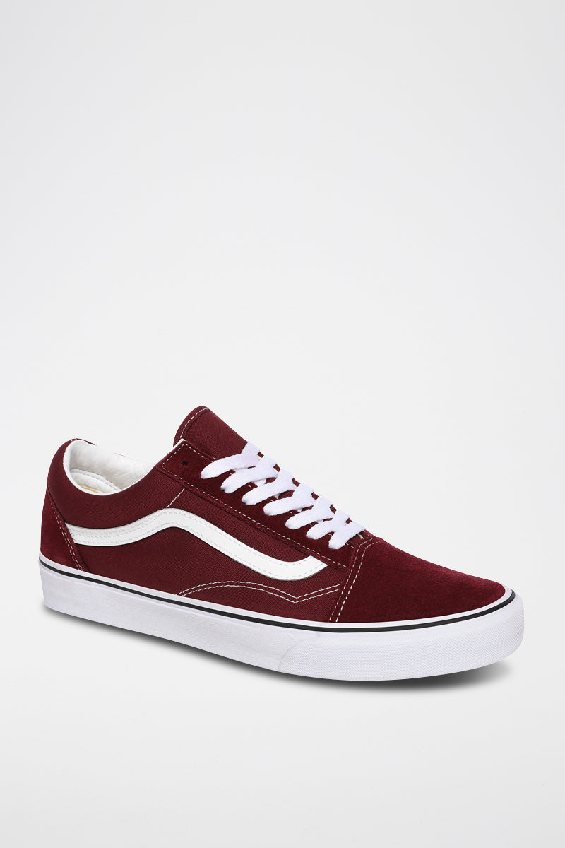 Baskets En Cuir Old Skool Bordeaux - Mixte