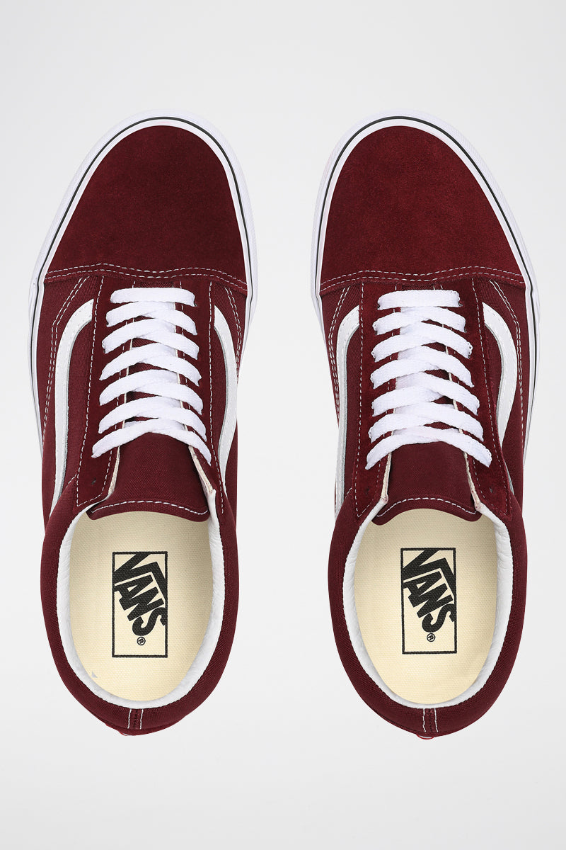 Baskets En Cuir Old Skool Bordeaux - Mixte