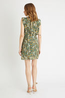 Khaki and Ecru Straight Dress