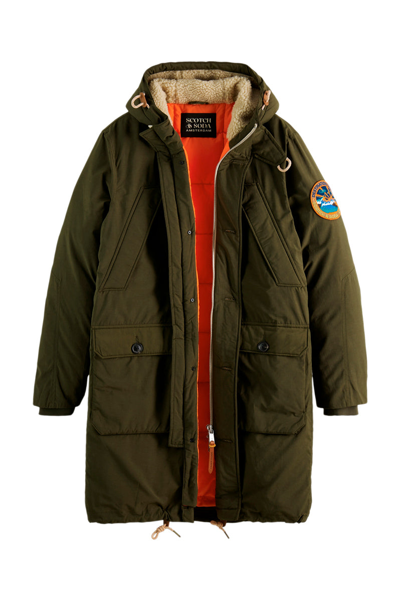 Parka con capucha caqui - Hombre