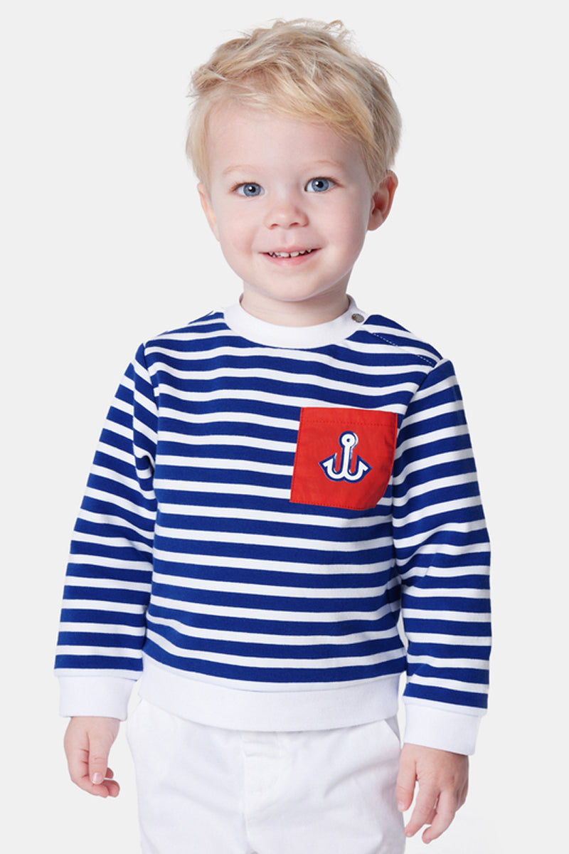 Sweat En Coton Biologique - Bleu Marine - Garçon