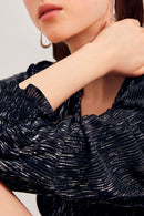 Vestido plisado Celina - Negro jaspeado