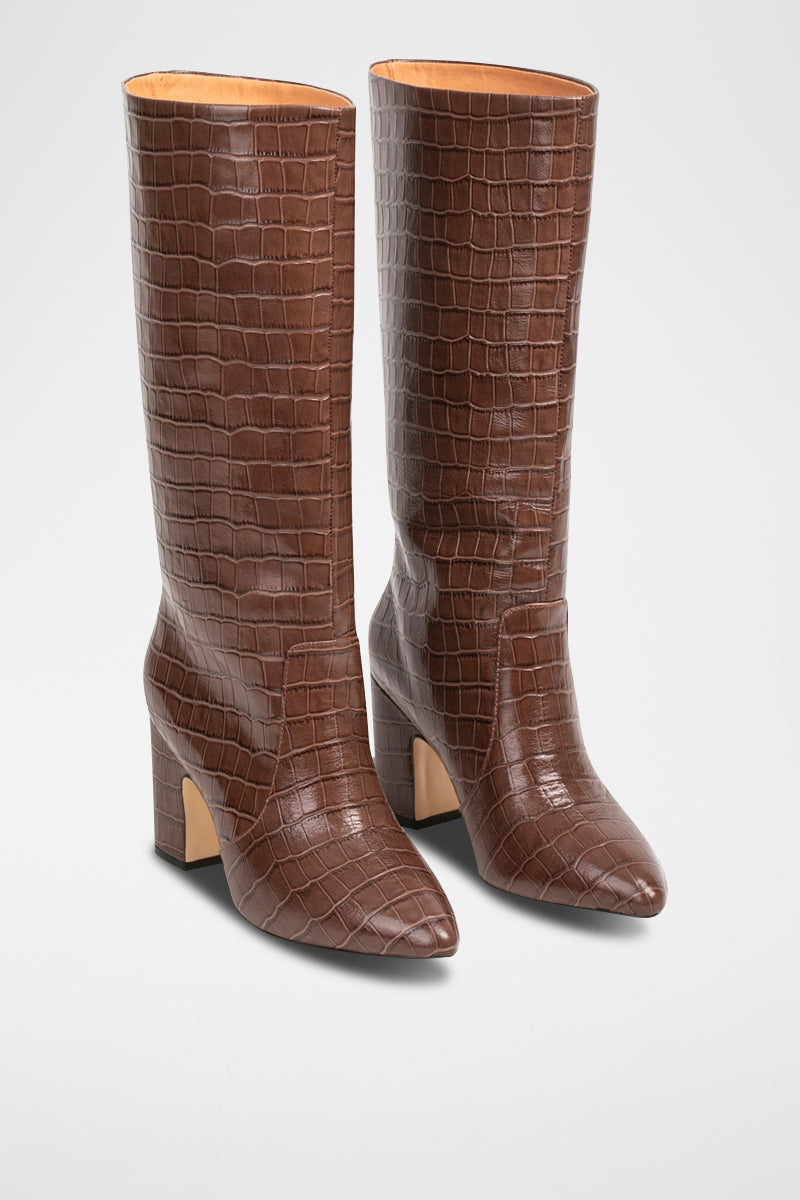 Botas Hildie de piel - Marrón