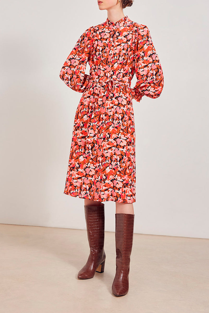 Robe Chemise Cardi - Orange Et Rose