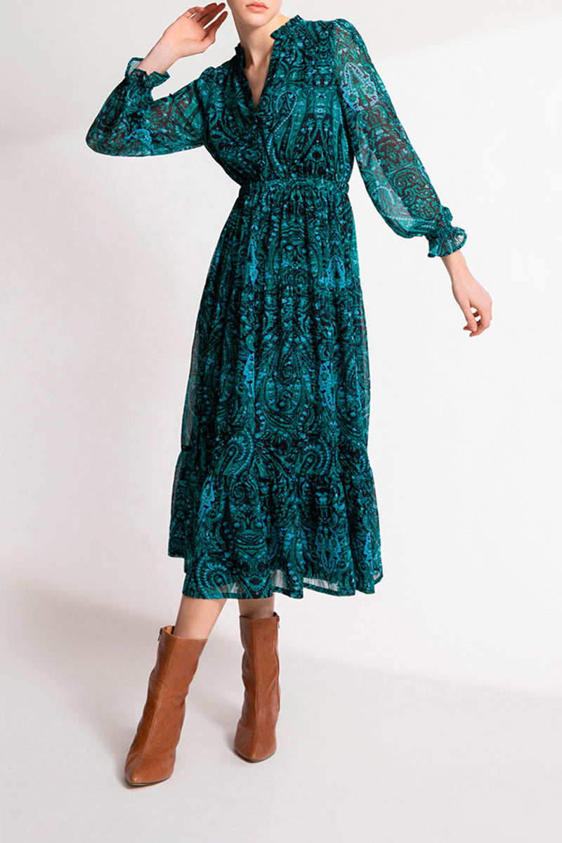 Robe Midi Craft - Vert