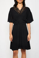 Robe Patineuse Bi-Matière Cindy - Noir