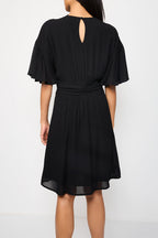 Robe Patineuse Bi-Matière Cindy - Noir