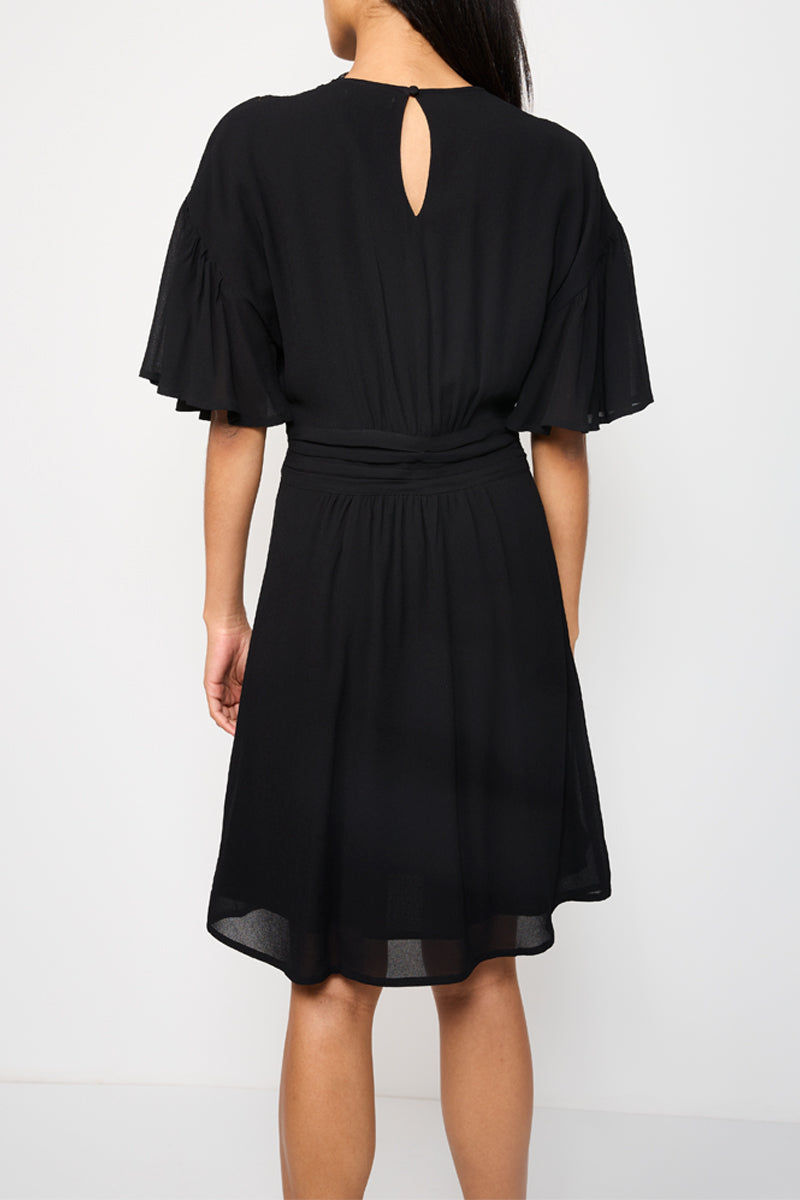 Robe Patineuse Bi-Matière Cindy - Noir