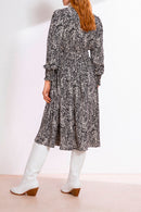 Vestido midi Chelsea - Negro y crudo