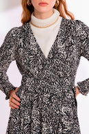Vestido midi Chelsea - Negro y crudo