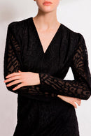 Vestido drapeado Cactus - Negro