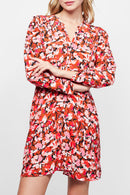 Costa Asymmetrical Dress - Brown And Pink