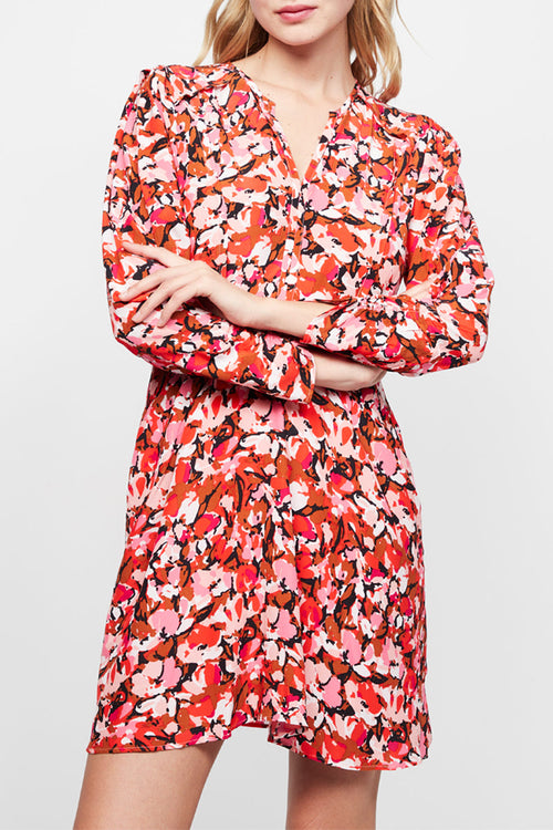 Costa Asymmetrical Dress - Brown And Pink