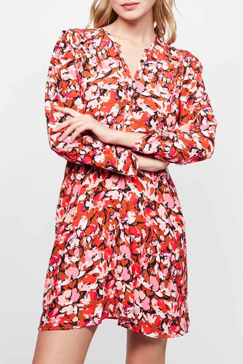 Costa Asymmetrical Dress - Brown And Pink