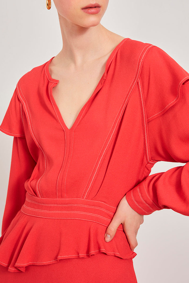 Robe Volantée Cristy - Rouge