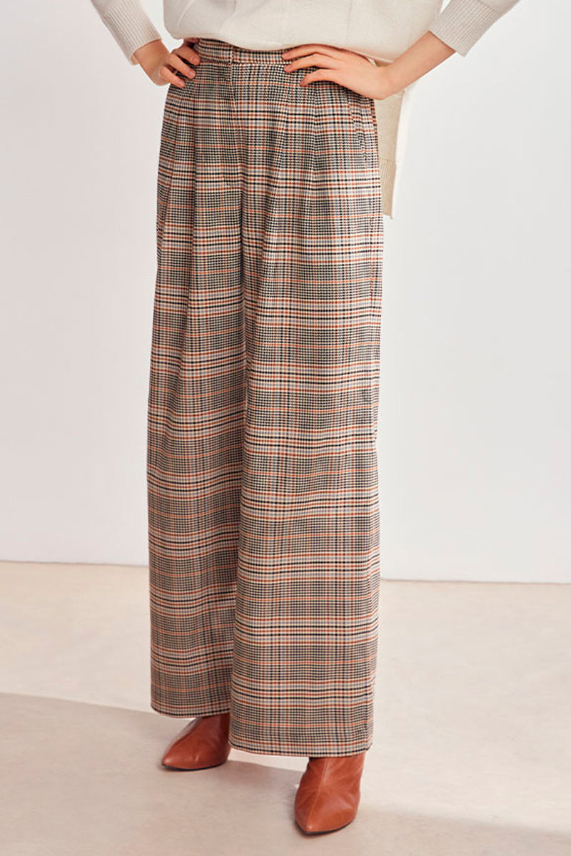 Jacob High-Waist Flare Trousers - Taupe and Black