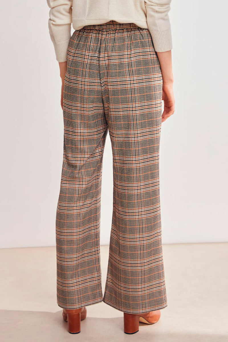 Pantalon Flare Taille Haute Jacob - Taupe Et Noir