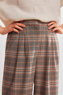 Pantalon Flare Taille Haute Jacob - Taupe Et Noir
