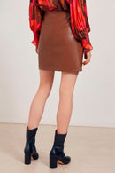 Jupe Portefeuille Taille Haute Flesh - Marron