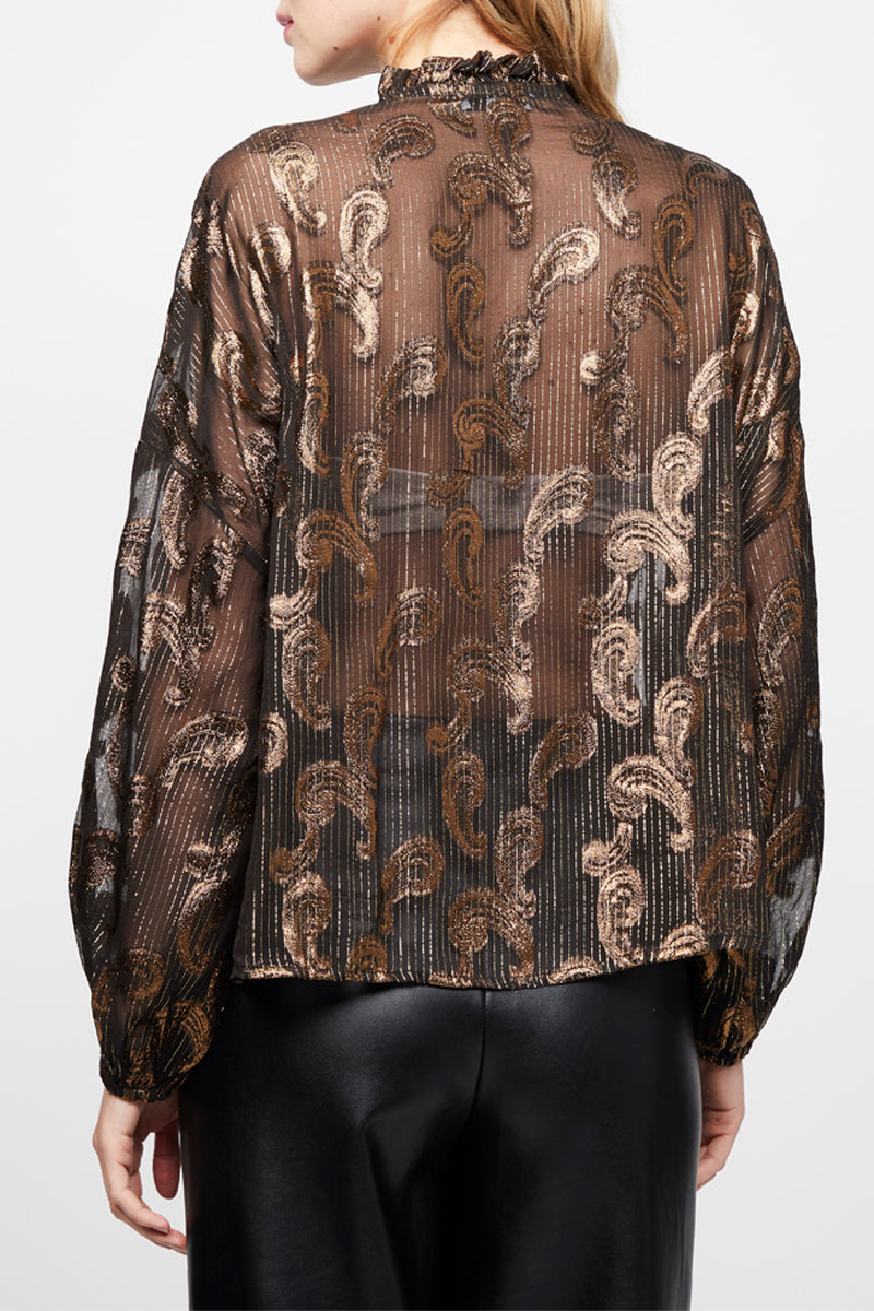 Blusa de hojas - Negro