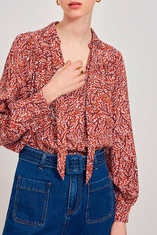 Luyana Blouse - Brick Red