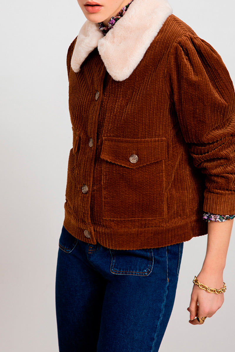 Veste En Velours Dalia - Camel