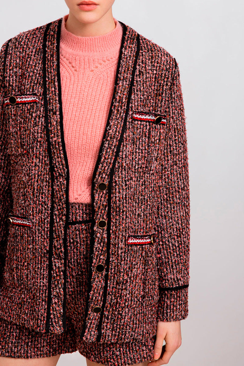 Chaqueta Dama - Rojo Jaspeado