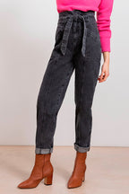 Jean Mom Taille Haute Ric - Anthracite
