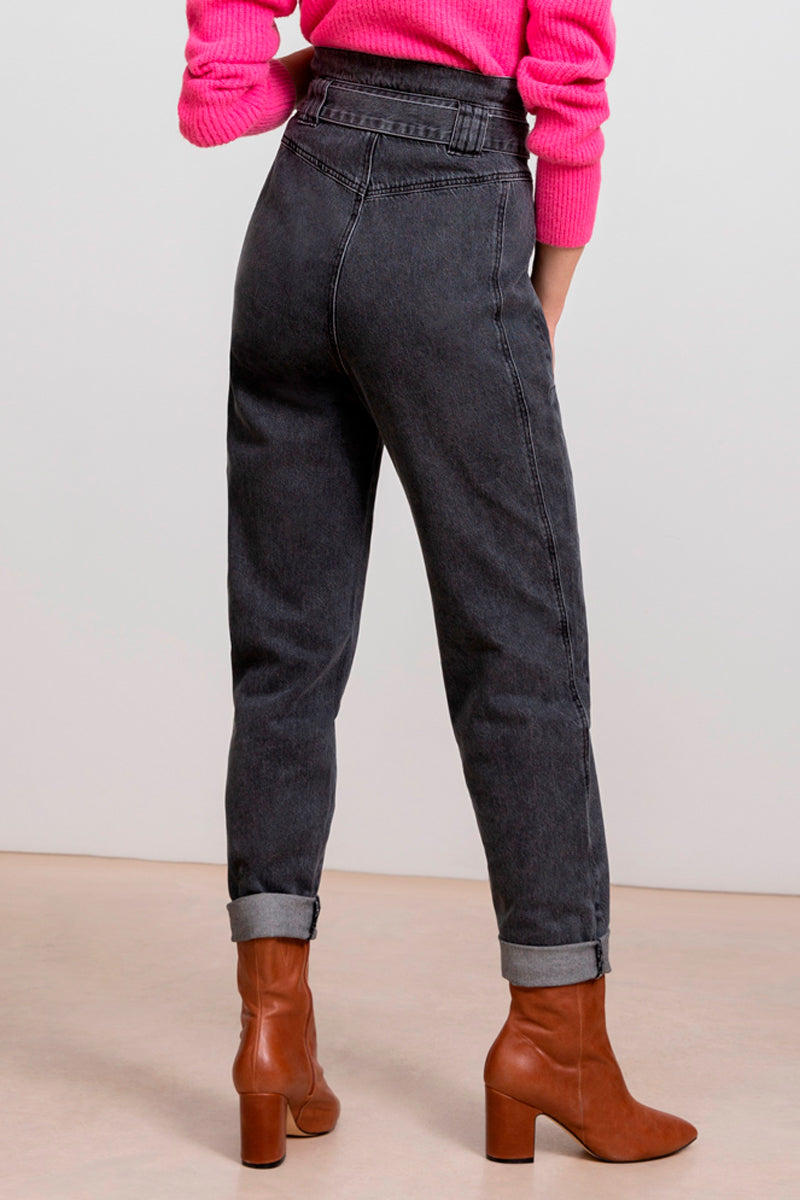 Jean Mom Taille Haute Ric - Anthracite