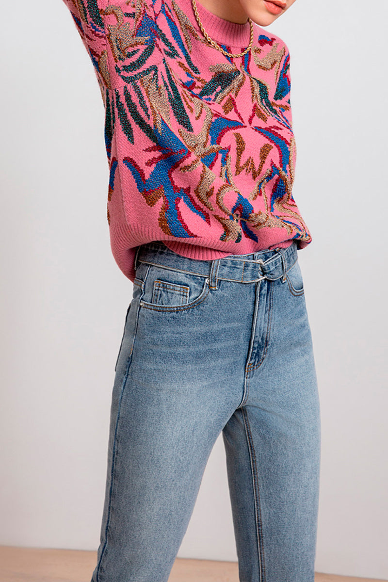 Jean Slim 7/8 Taille Haute Ralph - Bleu