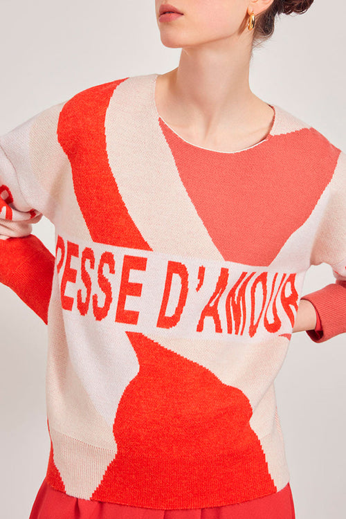 Picasi Sweater - Red And Ecru