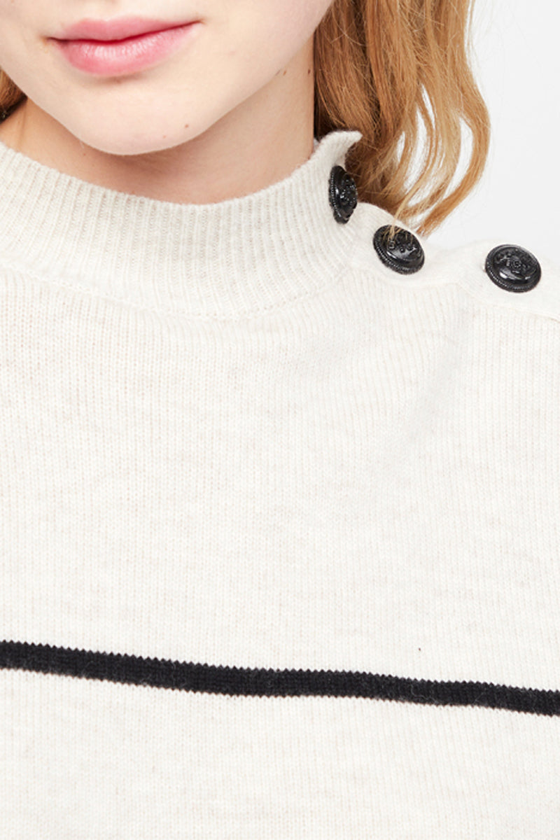 Pull En Laine - Beige Et Noir