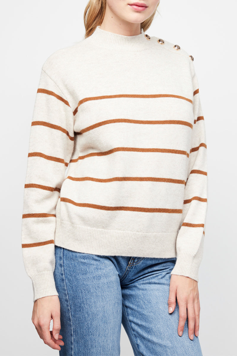 Jersey de lana - Beige y marrón