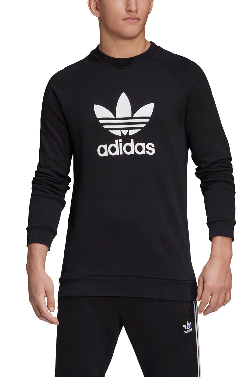 Sudadera Adidas Originals Trefoil Crew - Negro/Blanco