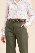 Princinda Ecru And Brown Leather Belt