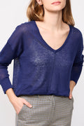 Pasti Midnight Blue Linen Jumper