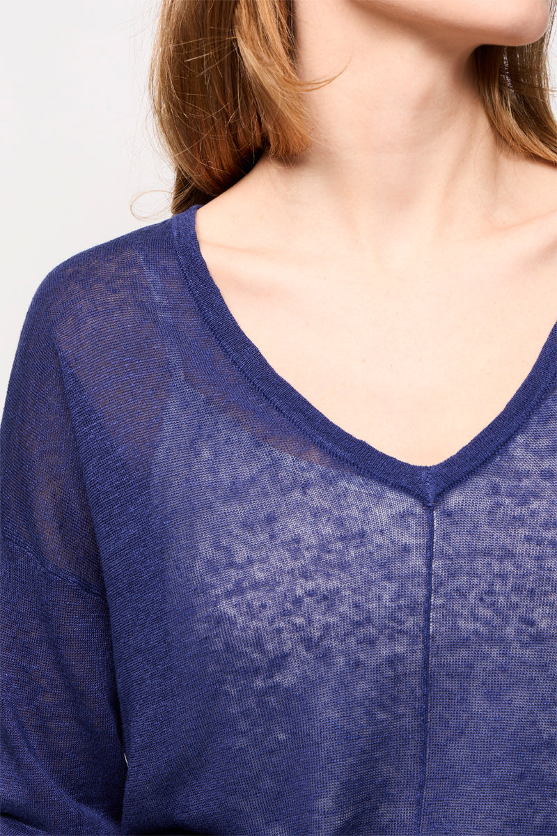 Pasti Midnight Blue Linen Jumper