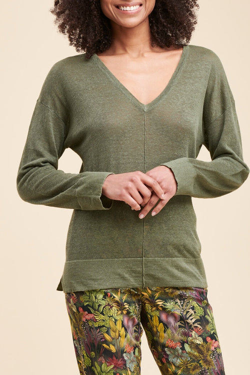 Linen Sweater Pasti Khaki