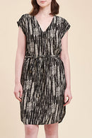 Black Patois Straight Dress