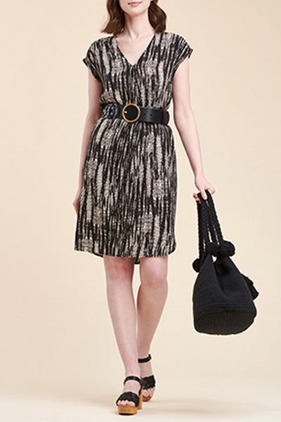 Black Patois Straight Dress