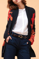 Gilet Long Cachi Bleu Nuit