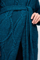 Chaleco largo renal azul pavo real