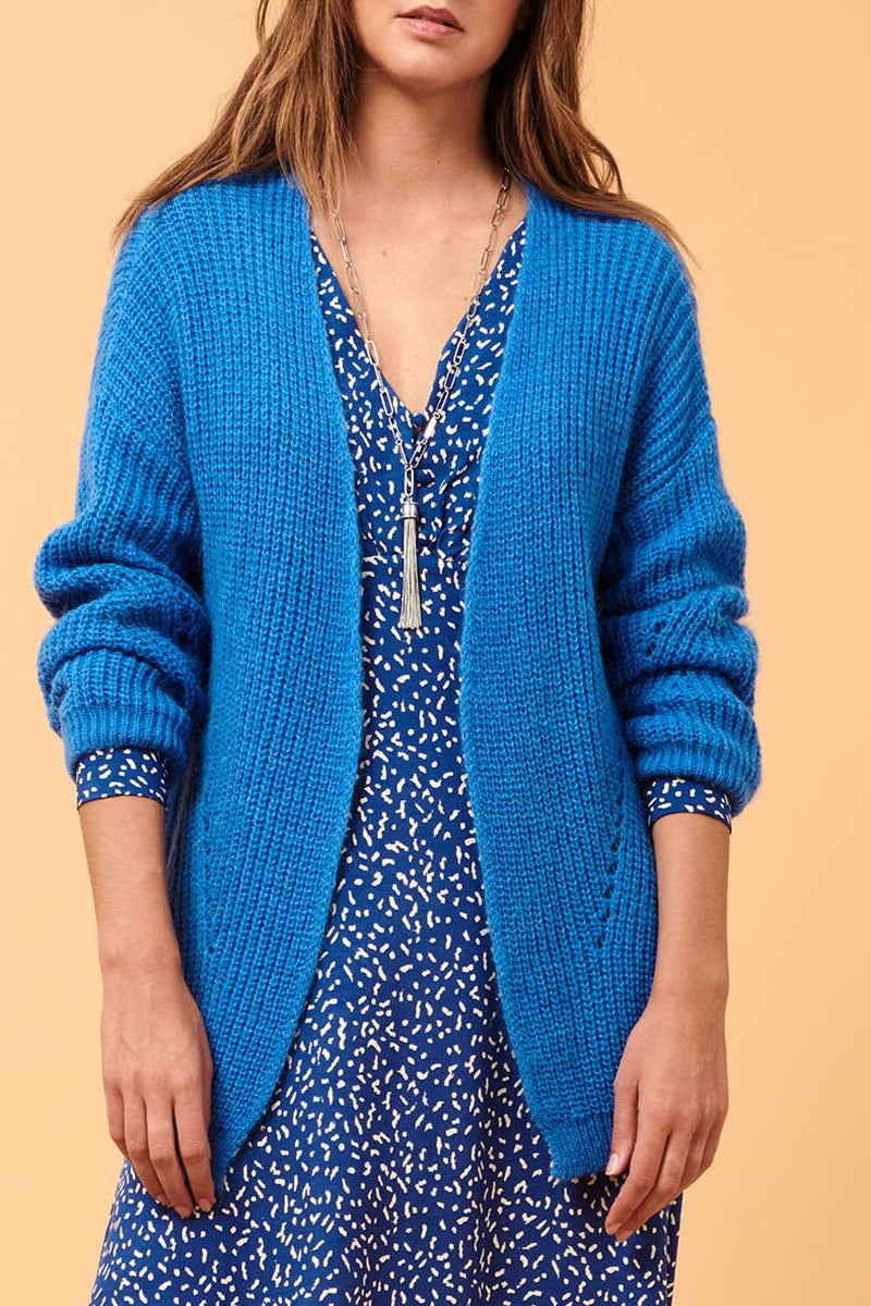 Cárdigan de alpaca Chaima azul