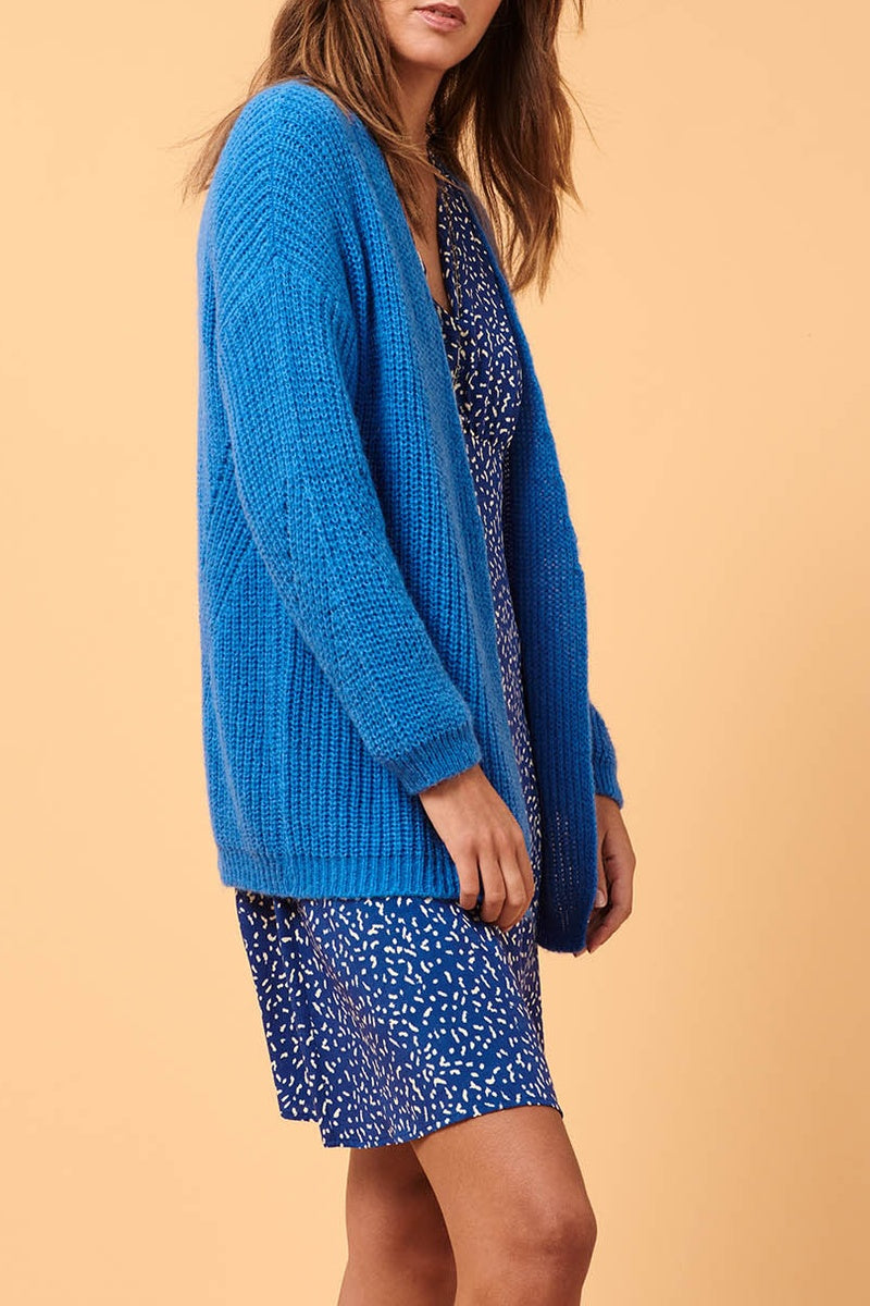 Cárdigan de alpaca Chaima azul