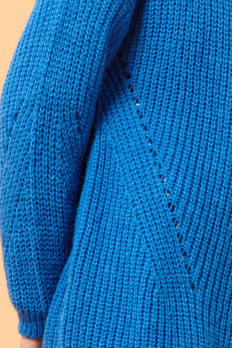 Cárdigan de alpaca Chaima azul