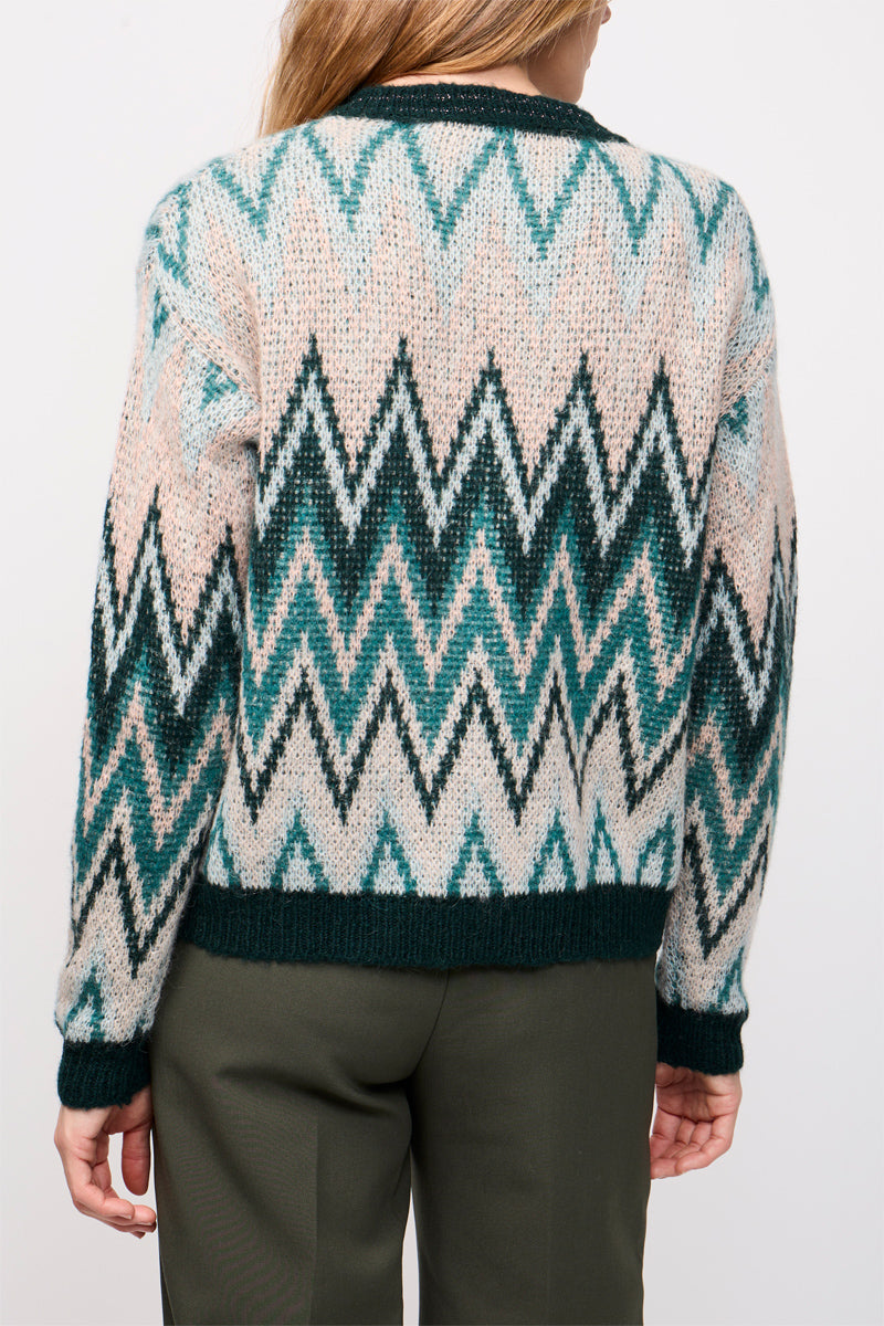 Gilet Ridan Vert Et Beige