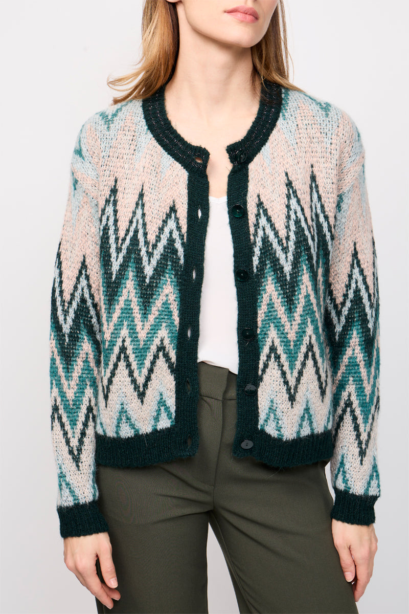 Gilet Ridan Vert Et Beige